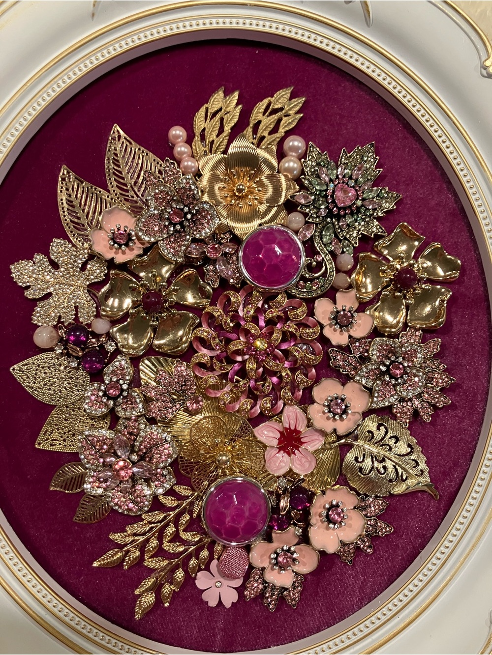 Gold and Pink Floral Embellished Wall Frame - Home Accent - Picture 14 of 15